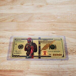 Deadpool Marvel 24K Gold Foil Plate Note Certificate Bill $100 Novelty Gift